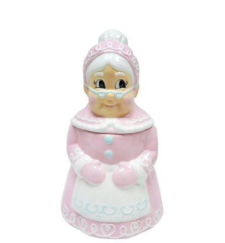 Mrs. Claus' Bakery Pink Mrs. Claus Cookie Jar