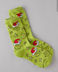 American Eagle Green Grinch Holiday Crew Socks