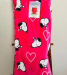 Snoopy & Heart Hot Pink Plush Throw