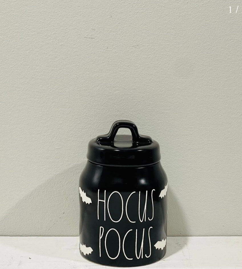 RAE outlet DUNN Halloween Black NEWT FROG RAT TAILS Potion Jar Canister Witch Brew Set