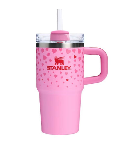 Stanley 20oz H2.0 Flowstate Quencher Tumbler with handle - Valentine's Day Pink