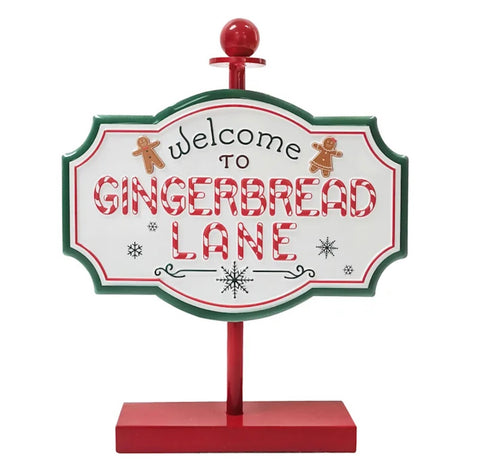 Red Metal Table Sign, 12"