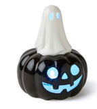 White Ghost on Black Pumpkin LED 5’