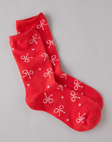 American Eagle Plush Bow Socks