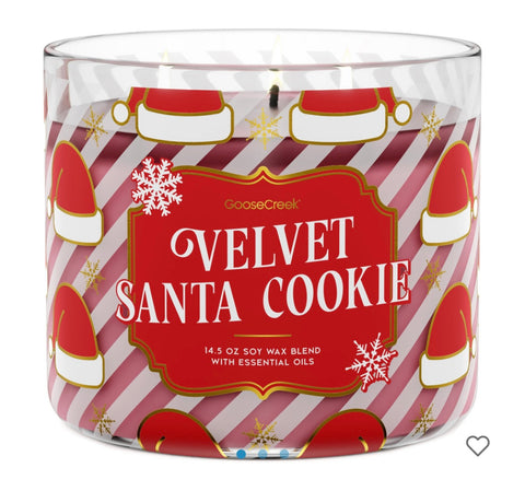 Velvet Santa Cookie Goosecreek 3 Wick Candle