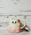 Pink Peppermint Lollipop Ghost Mug