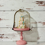 Gingerbread Castle Pastel Pink Stand Cloche