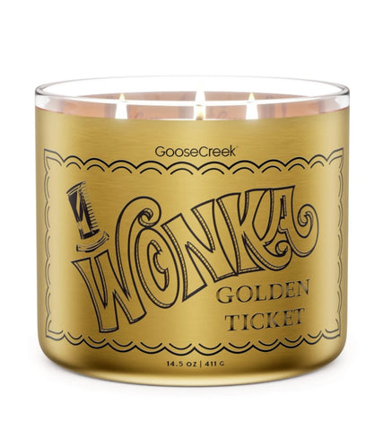 Wonka Golden Ticket Goosecreek 3 Wick Candle