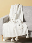 Halloween Ghost Knitted White Throw